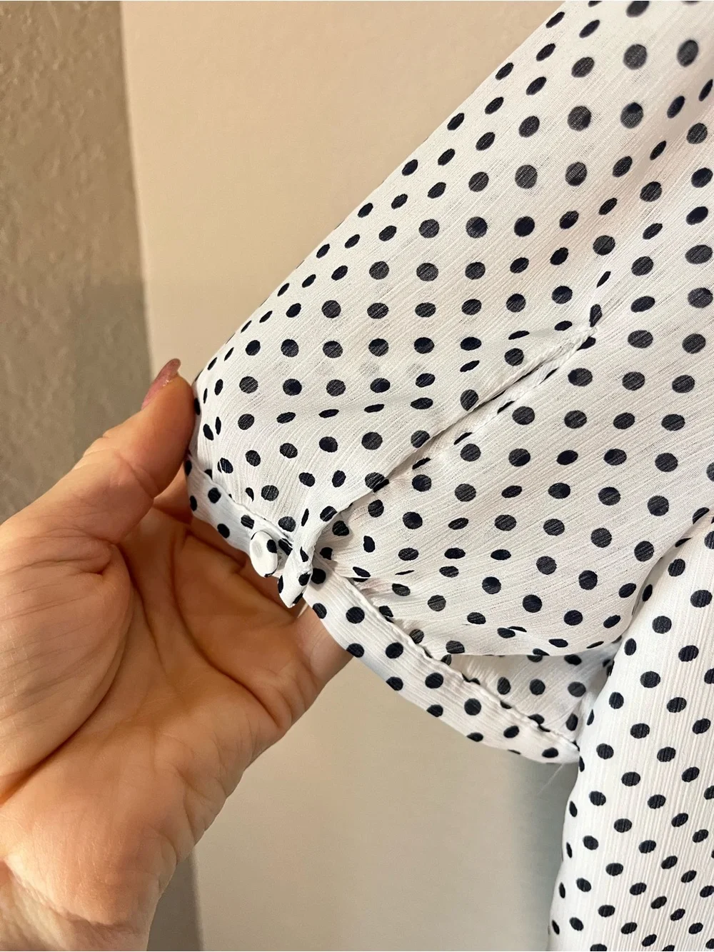 J.Crew XXS Polka Dot Ruffle Blouse Puff Sleeve White Black Preppy Office